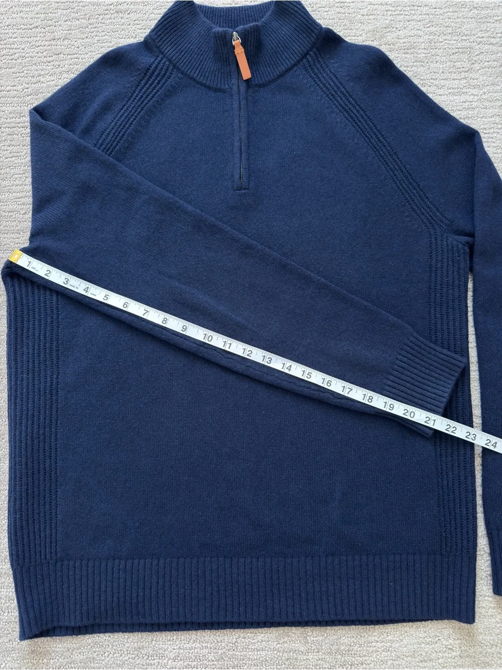Banana Republic Italian Yarn Wool Quarter Zip Sweater Navy Men’s Tall L Casual